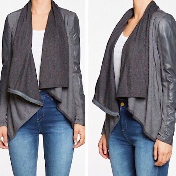 ⭐️BLANK NYC⭐️VINTAGE Waterfall Drape front Vegan Faux Moto Zip Jacket Size: XS - Picture 2 of 11